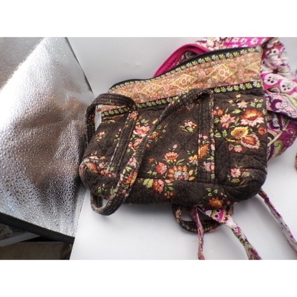 Vera Bradley Quilted Cotton Crossbody Bags Bundle Floral Paisley Brown Pink 2pc - Picture 2 of 3